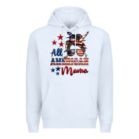 White All American Mama Premium Hoodie - LillyAllenDesigns