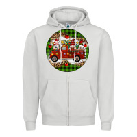 Dove Grey christmas gnomes truck Zipper Hoodie - Artiststas