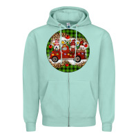 Seafoam christmas gnomes truck Zipper Hoodie - Artiststas