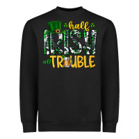 Black Half Irish All Trouble Heavyweight Sweatshirt - CowhideDigitalArt