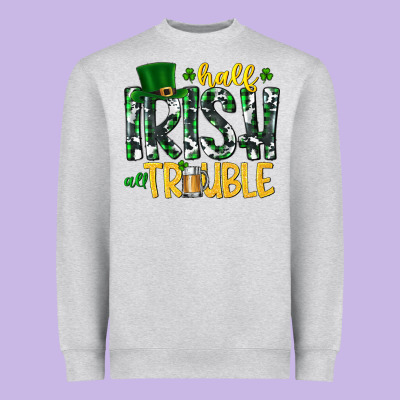 Half Irish All Trouble Heavyweight Sweatshirt Designed By Cowhidedigitalart