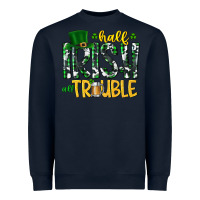 Navy Half Irish All Trouble Heavyweight Sweatshirt - CowhideDigitalArt