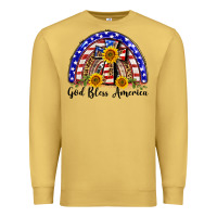 Antique Gold god bless america  rainbow Premium Sweatshirt - BarkalooDesign