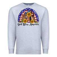 Heather Grey god bless america  rainbow Premium Sweatshirt - BarkalooDesign