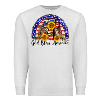 Oatmeal Heather god bless america  rainbow Premium Sweatshirt - BarkalooDesign