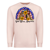 Pale Pink god bless america  rainbow Premium Sweatshirt - BarkalooDesign