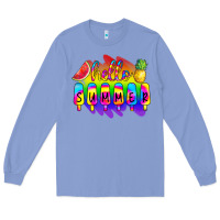 Colony Blue Hello Summer Tie Dye Long Sleeve Tee - CowCowDesign
