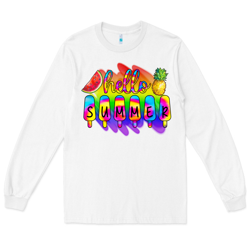 Hello Summer Tie Dye Long Sleeve Tee by CowCowDesign | Teevron