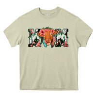 Mossy Cowhide Floral Feather Cow Mom Heavy Core Tee - Bettercallsaul