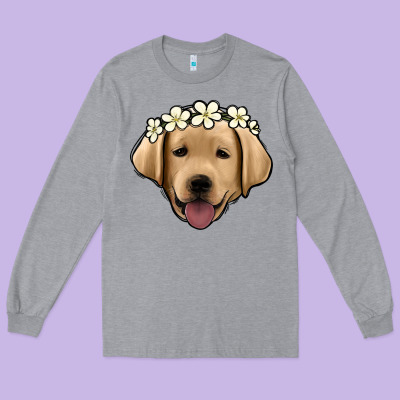 Labrador Long Sleeve Tee Designed By Jasminsmagicworld