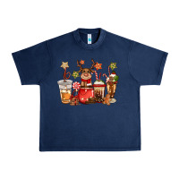 Navy christmas reindeer coffee Urban Heavy Tee - CowGirlArtShop