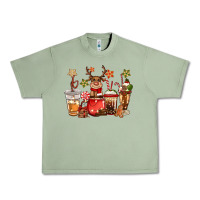 Oil Green christmas reindeer coffee Urban Heavy Tee - CowGirlArtShop