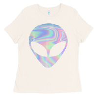 Bone Alien Head Colorful Laser Ufo Sighting Believe Area 51 Ladies Tee - trangStudio