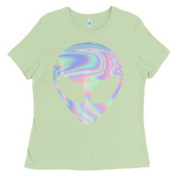 Matcha Alien Head Colorful Laser Ufo Sighting Believe Area 51 Ladies Tee - trangStudio