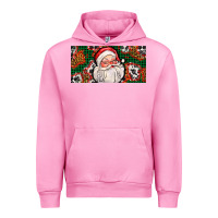 Fuchsia Pink christmas with santa Urban Hoodie - AdoDesignShop