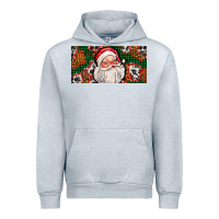 Heather Grey christmas with santa Urban Hoodie - AdoDesignShop