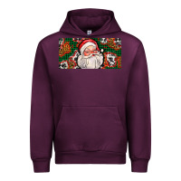 Mauve Wine christmas with santa Urban Hoodie - AdoDesignShop