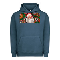 Pigment Midnight Navy christmas with santa Urban Hoodie - AdoDesignShop