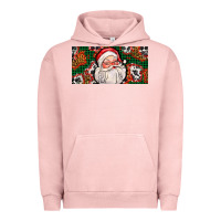 Pigment Salmon christmas with santa Urban Hoodie - AdoDesignShop