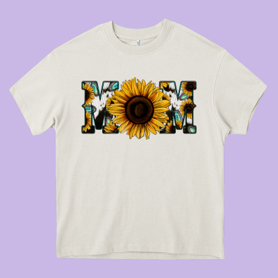 Sunflower Turquoise Cowhide Mom Heavy Core Tee Designed By Bettercallsaul