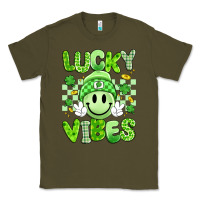 Army Green lucky vibes Classic Tee - Artiststas