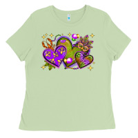 Matcha Mardi Gras hearts Ladies Tee - NancyCooperArtShop
