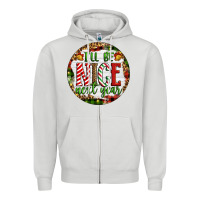 Dove Grey Christmas i'll be nice next year Zipper Hoodie - Artiststas