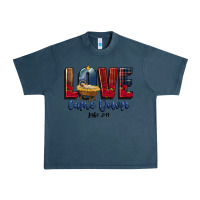 Midnight Navy love came down luke 2 11 Urban Heavy Tee - CowGirlArtShop