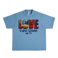 Pebble Blue love came down luke 2 11 Urban Heavy Tee - CowGirlArtShop