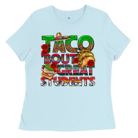 Baby Blue Taco 'Bout Great Students Ladies Tee - texasbilliewilder