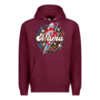 Burgundy Western Mama Patriotic 4th of July Premium Hoodie - LillyAllenDesigns