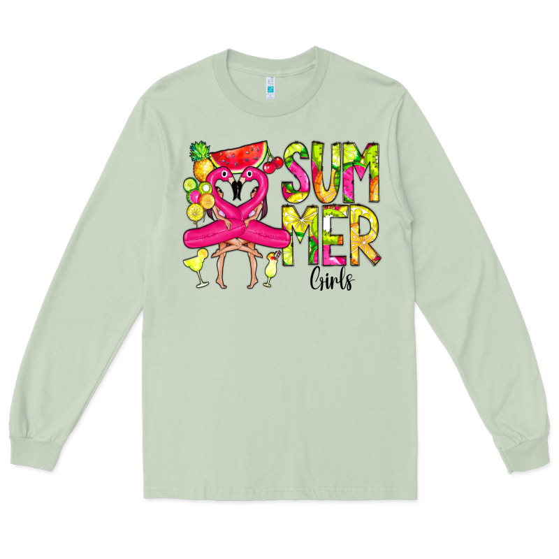 Summer Girls Flamingo Long Sleeve Tee by CowCowDesign | Teevron