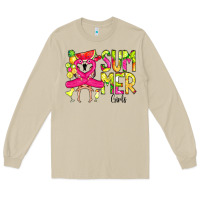 Mushroom Summer Girls Flamingo Long Sleeve Tee - CowCowDesign