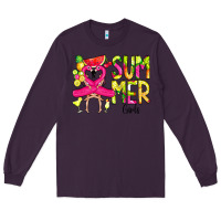 Plum Summer Girls Flamingo Long Sleeve Tee - CowCowDesign