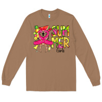Toasted Coconut Summer Girls Flamingo Long Sleeve Tee - CowCowDesign