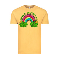 Vintage Mustard Happy St. Patrick's Day Rainbow And Shamrock Vintage Tee - RanaPortraitStore