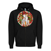 Black christmas goat family ornament Zipper Hoodie - Artiststas