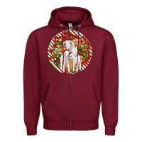 Burgundy christmas goat family ornament Zipper Hoodie - Artiststas