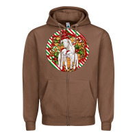 Chestnut christmas goat family ornament Zipper Hoodie - Artiststas
