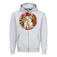 Heather Grey christmas goat family ornament Zipper Hoodie - Artiststas