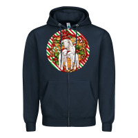 Navy christmas goat family ornament Zipper Hoodie - Artiststas