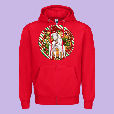 Christmas Goat Family Ornament Zipper Hoodie Designed By Artiststas