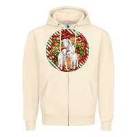 Sandshell christmas goat family ornament Zipper Hoodie - Artiststas