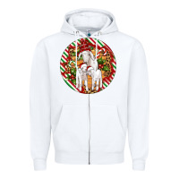 White christmas goat family ornament Zipper Hoodie - Artiststas