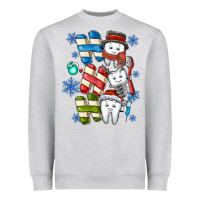 Heather Grey ho ho ho teeth Heavyweight Sweatshirt - CowhideDigitalArt
