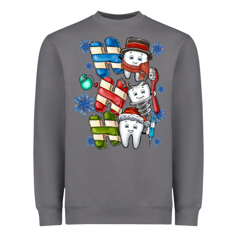 Ho Ho Ho Teeth Heavyweight Sweatshirt by CowhideDigitalArt | Teevron