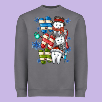 Ho Ho Ho Teeth Heavyweight Sweatshirt Designed By Cowhidedigitalart