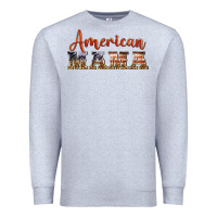 Heather Grey american mama Premium Sweatshirt - BarkalooDesign