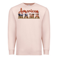 Pale Pink american mama Premium Sweatshirt - BarkalooDesign