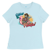 Baby Blue Bitches be floatin' skeleton summer Ladies Tee - NancyCooperArtShop